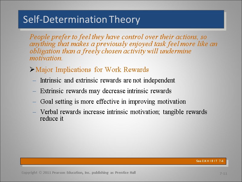 Self-Determination Theory People prefer to feel they have control over their actions, so anything